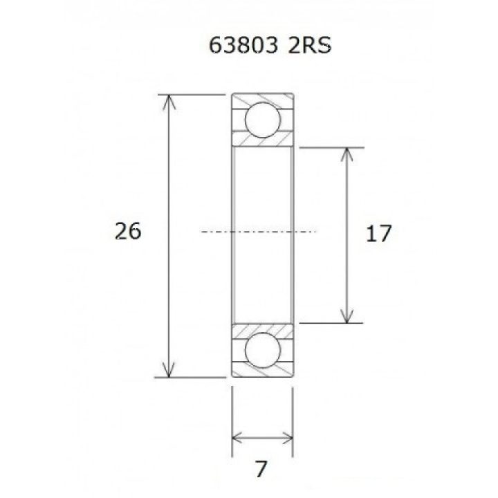 Lager B5 63803-2rs BLACK BEARING – bild 2