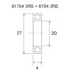 Lager B5 6704-2rs BLACK BEARING – miniatyr 2