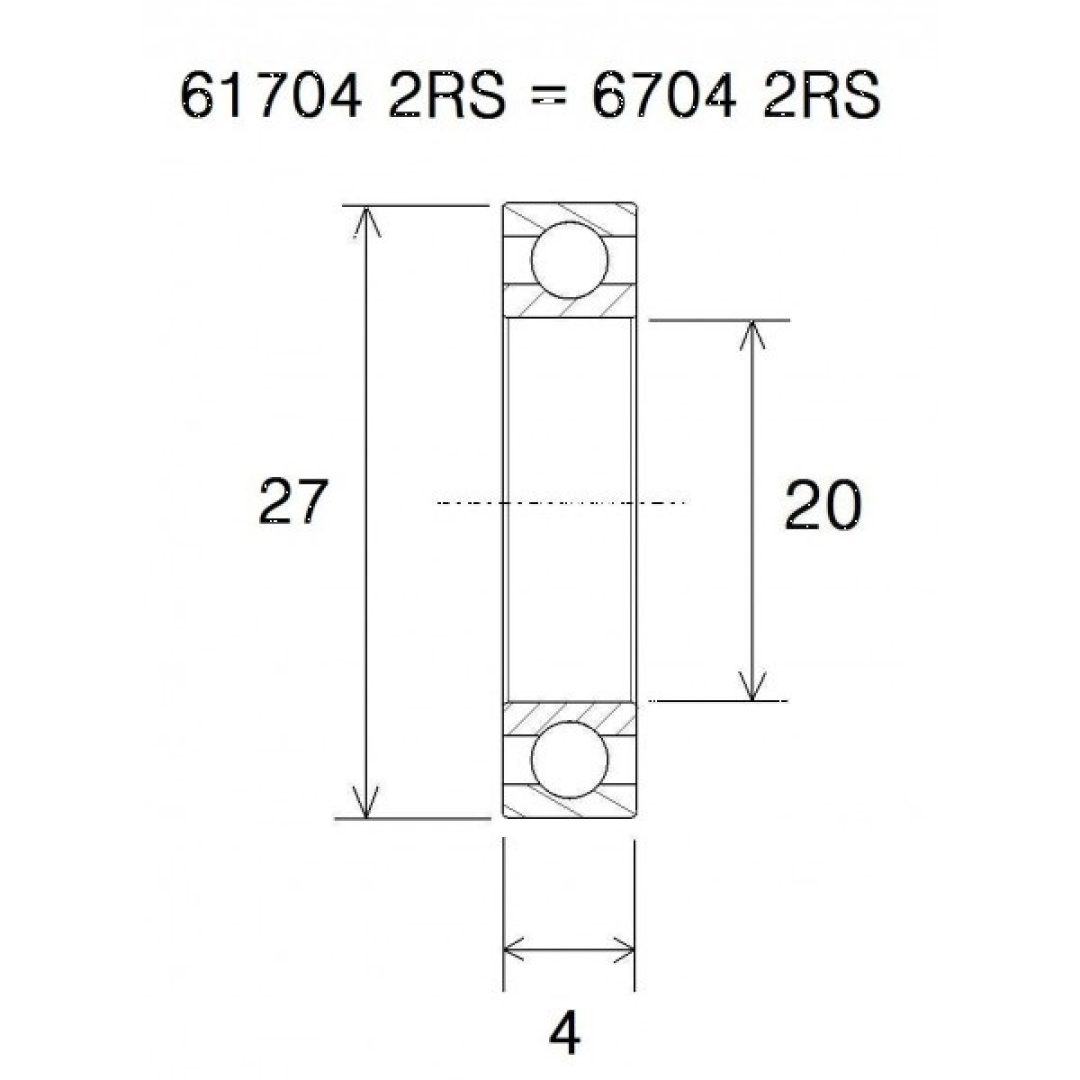 Lager B5 6704-2rs BLACK BEARING – bild 2