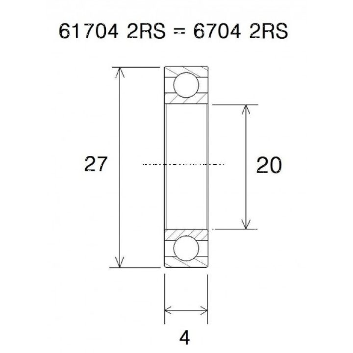 Lager B5 6704-2rs BLACK BEARING – bild 2