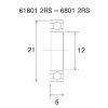 Lager B5 6801-2rs BLACK BEARING – miniatyr 2
