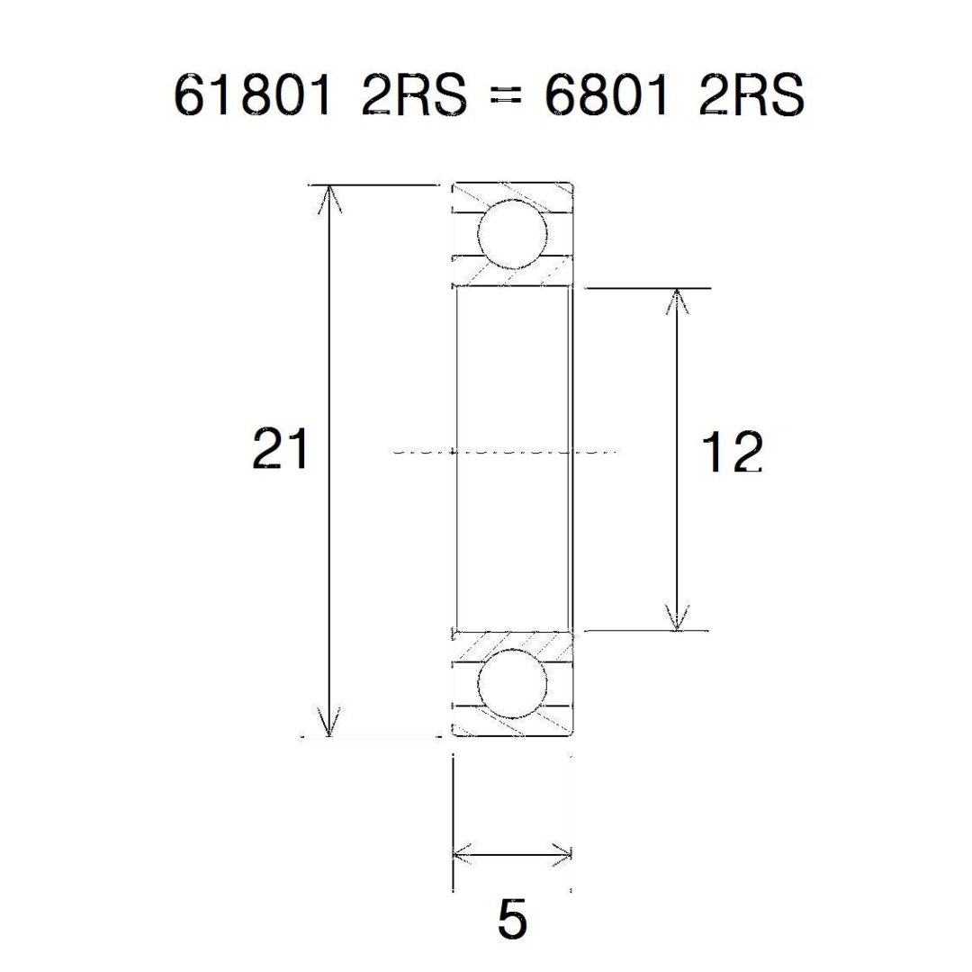 Lager B5 6801-2rs BLACK BEARING – bild 2