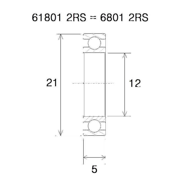Lager B5 6801-2rs BLACK BEARING – bild 2