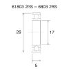 Lager B5 6803-2rs BLACK BEARING – miniatyr 2