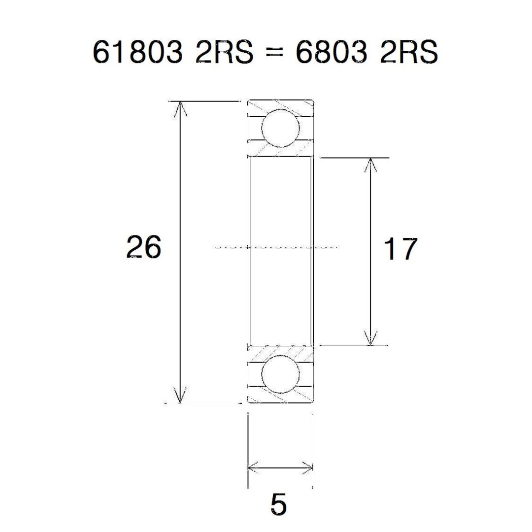 Lager B5 6803-2rs BLACK BEARING – bild 2
