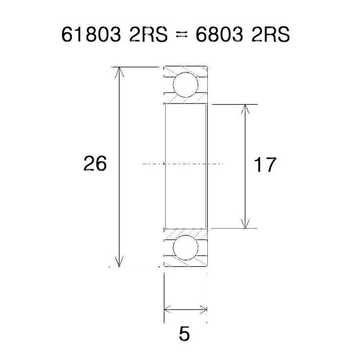 Lager B5 6803-2rs BLACK BEARING – bild 2