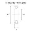 Lager B5 6805-2rs BLACK BEARING – miniatyr 2