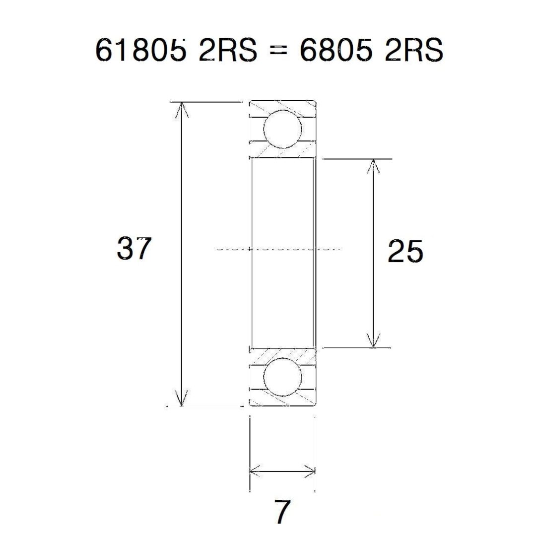 Lager B5 6805-2rs BLACK BEARING – bild 2