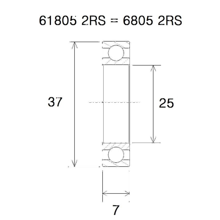 Lager B5 6805-2rs BLACK BEARING – bild 2