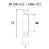 Lager B5 6809-2rs BLACK BEARING – miniatyr 2
