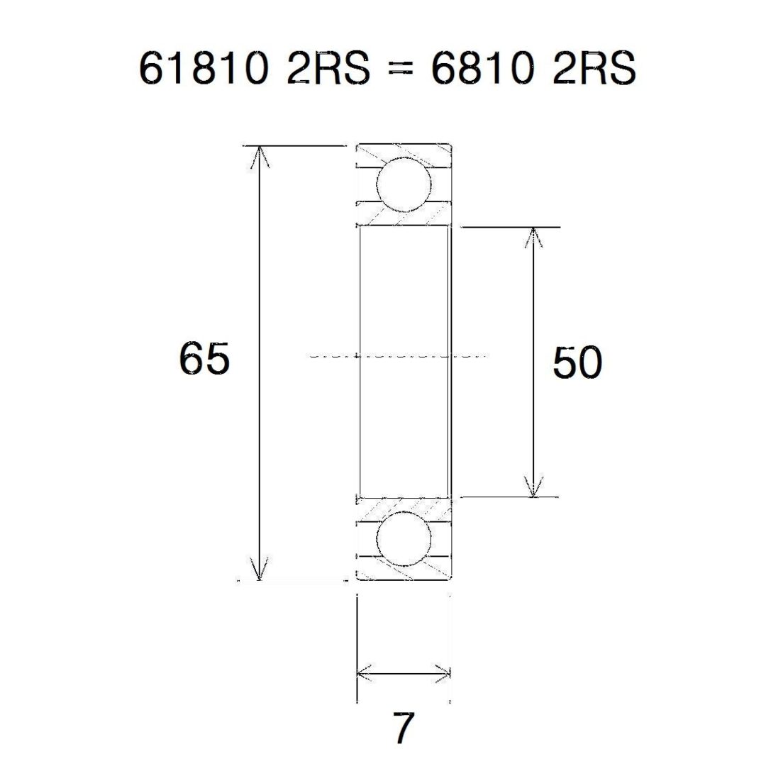 Lager B5 6810-2rs BLACK BEARING – bild 2