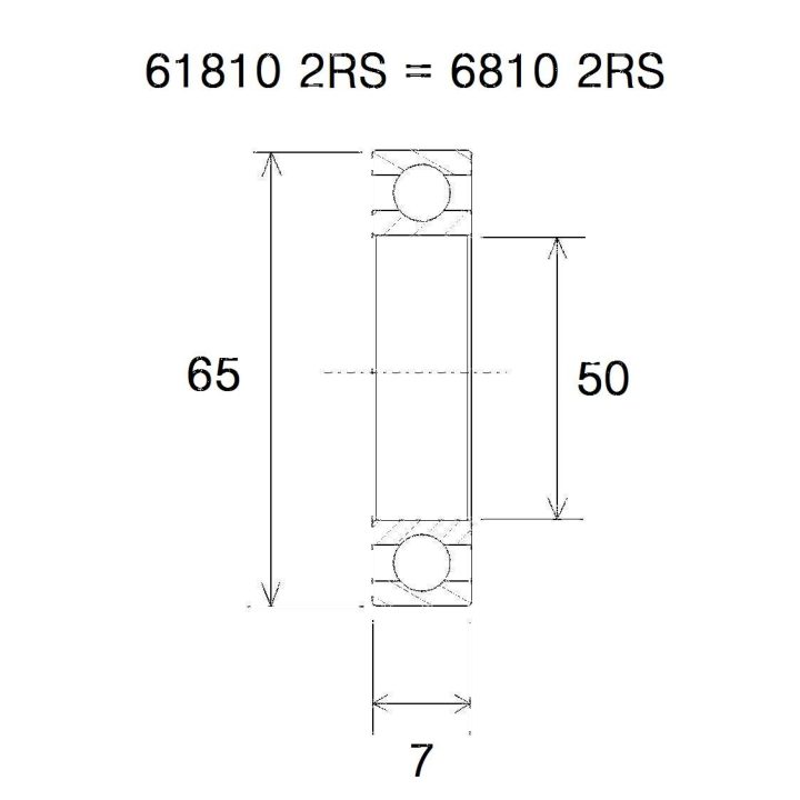 Lager B5 6810-2rs BLACK BEARING – bild 2