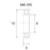Lager B5 686-2rs BLACK BEARING – miniatyr 2