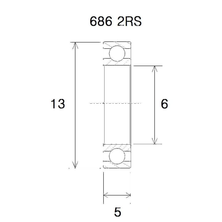Lager B5 686-2rs BLACK BEARING – bild 2