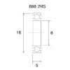 Lager B5 688-2rs BLACK BEARING – miniatyr 2