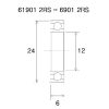 Lager B5 6901-2rs BLACK BEARING – miniatyr 2