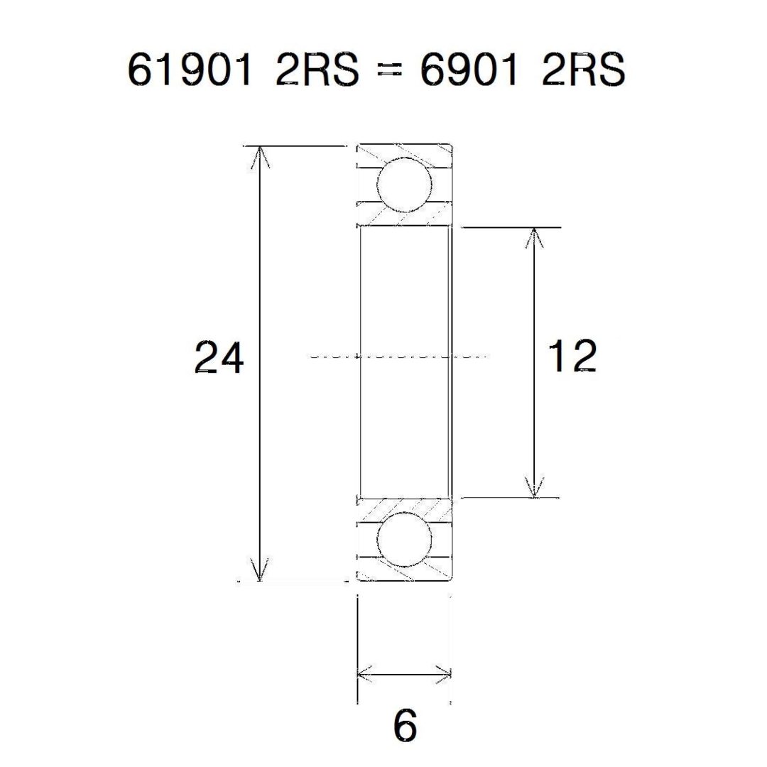 Lager B5 6901-2rs BLACK BEARING – bild 2