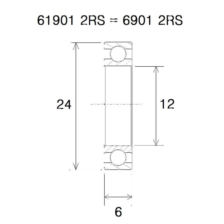Lager B5 6901-2rs BLACK BEARING – bild 2