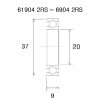 Lager B5 6904-2rs BLACK BEARING – miniatyr 2