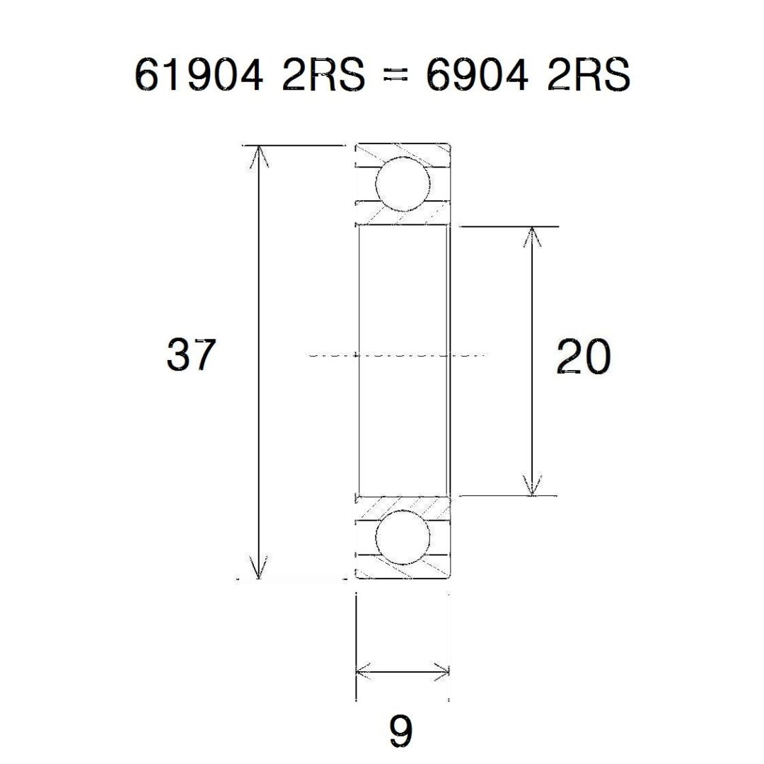 Lager B5 6904-2rs BLACK BEARING – bild 2