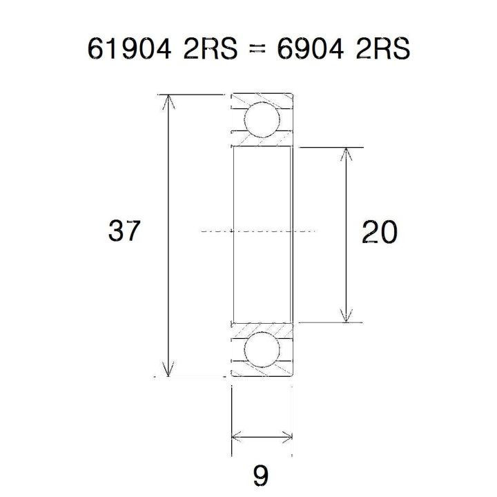 Lager B5 6904-2rs BLACK BEARING – bild 2
