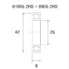 Lager B5 6905-2rs BLACK BEARING – miniatyr 2