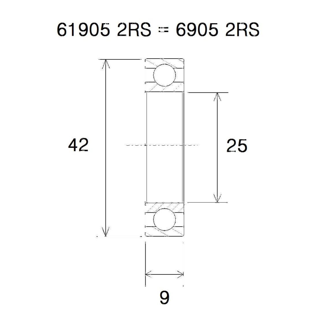 Lager B5 6905-2rs BLACK BEARING – bild 2