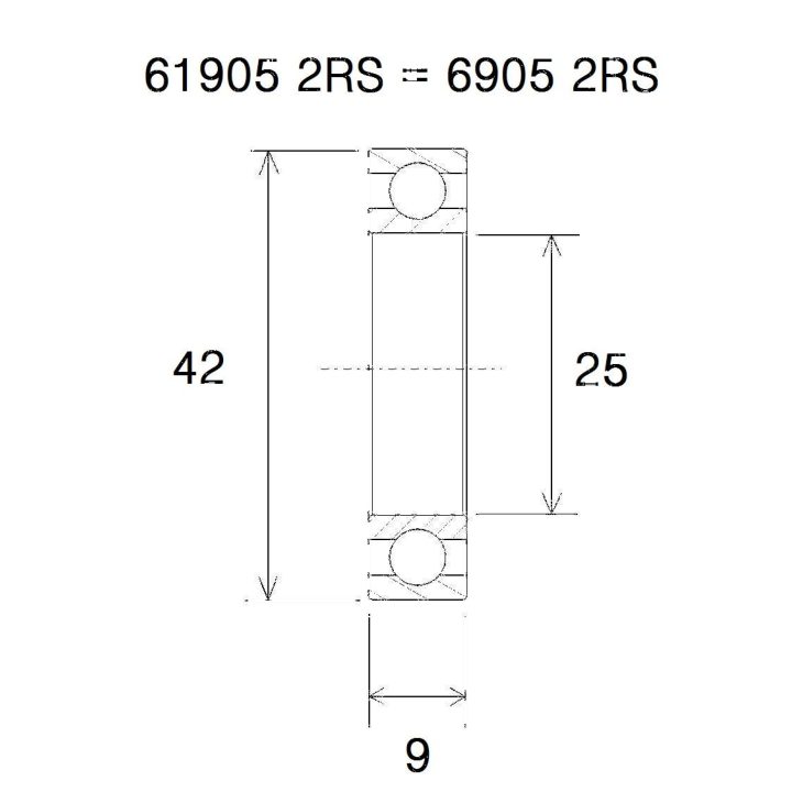 Lager B5 6905-2rs BLACK BEARING – bild 2