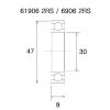 Lager B5 6906-2rs BLACK BEARING – miniatyr 2