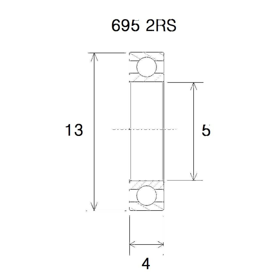 Lager B5 695-2rs BLACK BEARING – bild 2