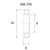 Lager B5 698-2rs BLACK BEARING – miniatyr 2
