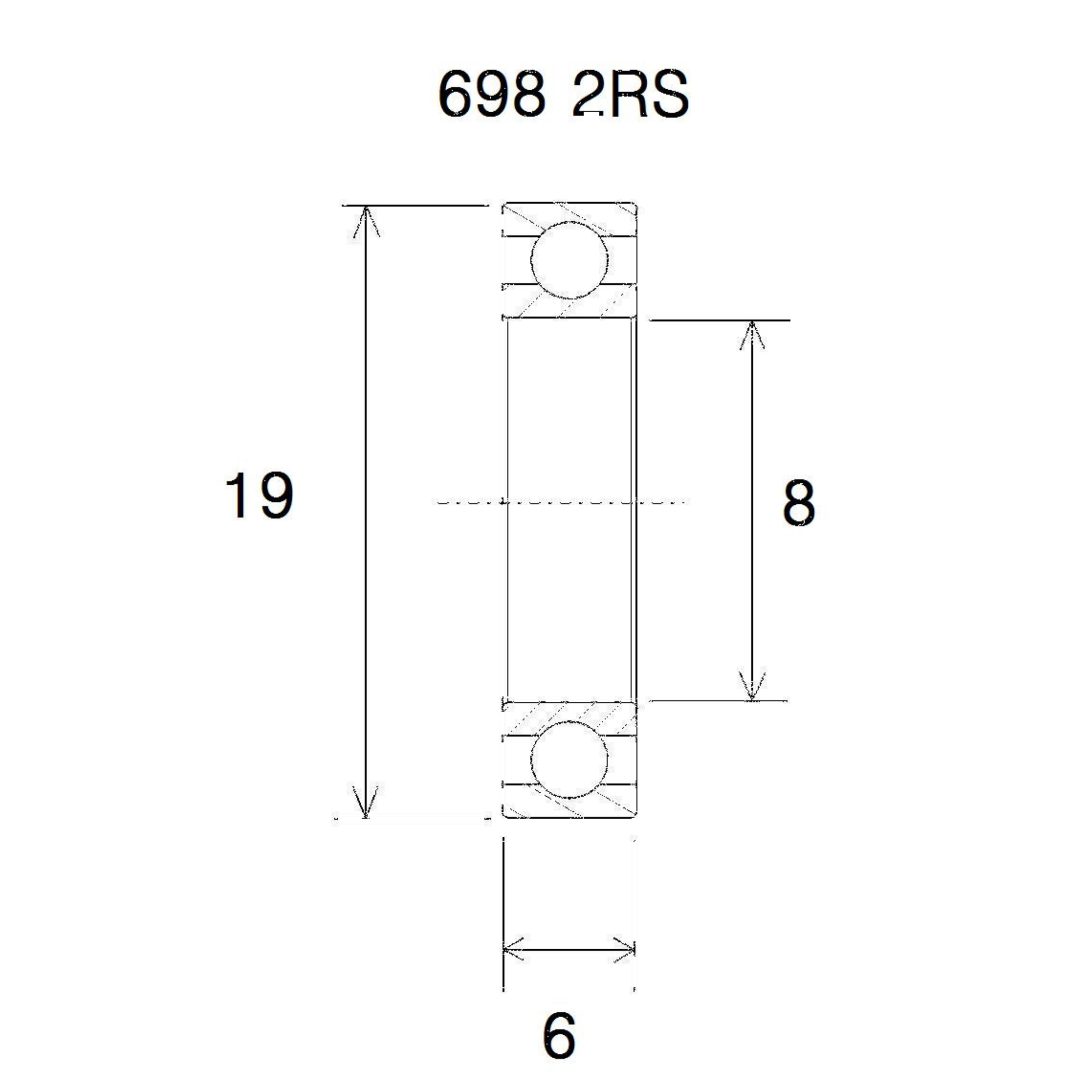 Lager B5 698-2rs BLACK BEARING – bild 2