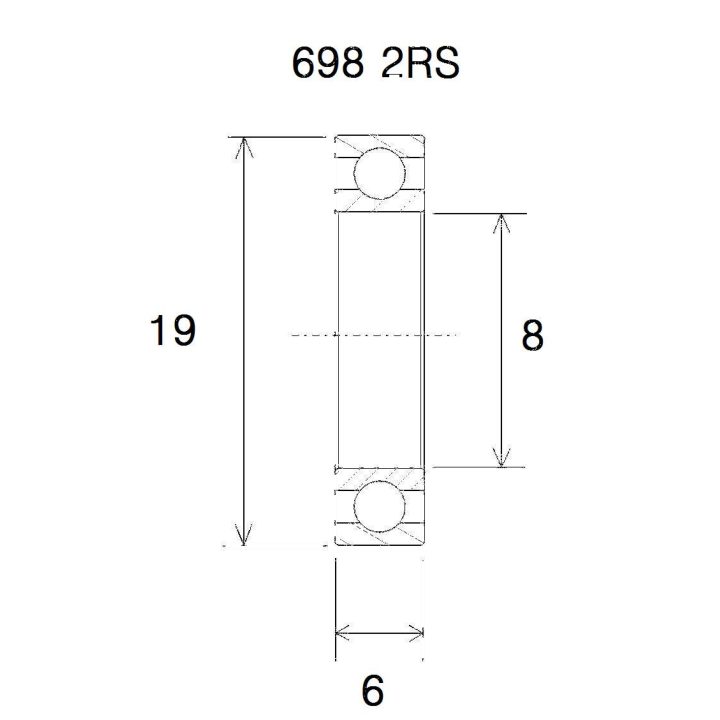 Lager B5 698-2rs BLACK BEARING – bild 2