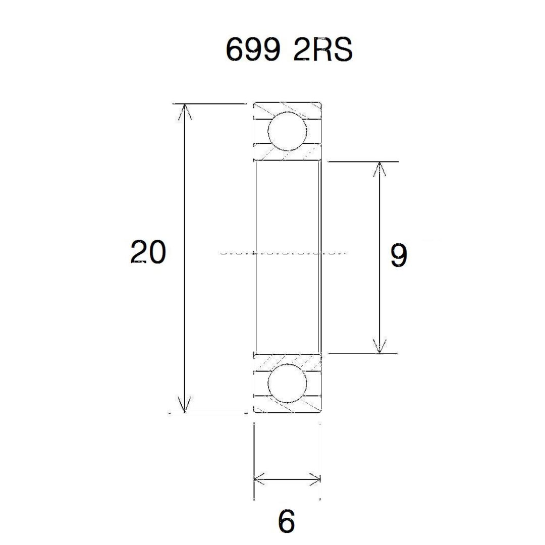 Lager B5 699-2rs BLACK BEARING – bild 2