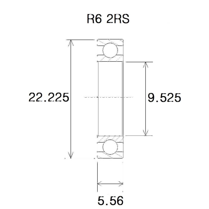 Lager B5 R6-2rs BLACK BEARING – bild 2