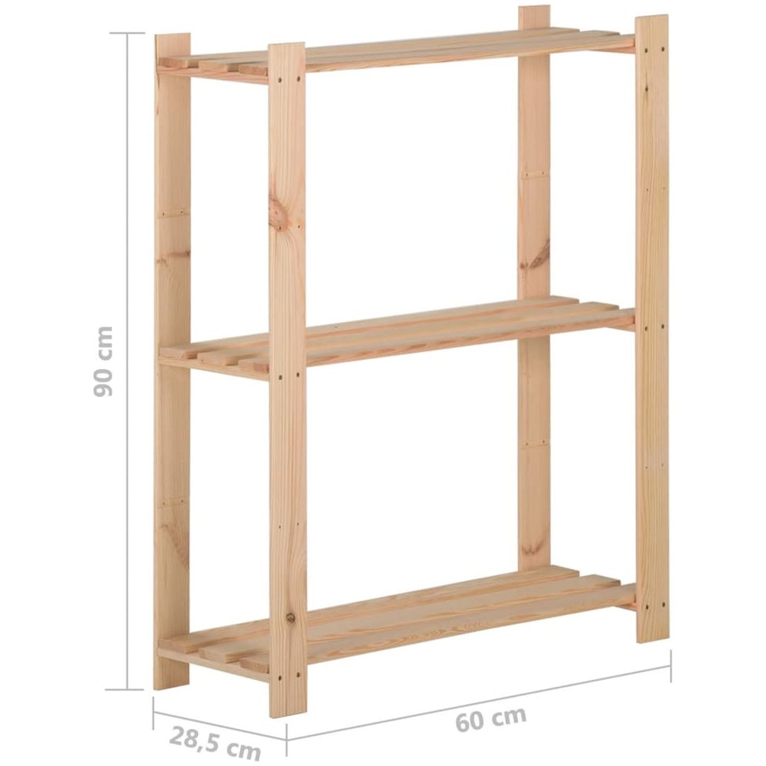 Lagerhylla 3 hyllplan massiv furu vidaXL 60 x 28.5 x 90 cm – bild 6