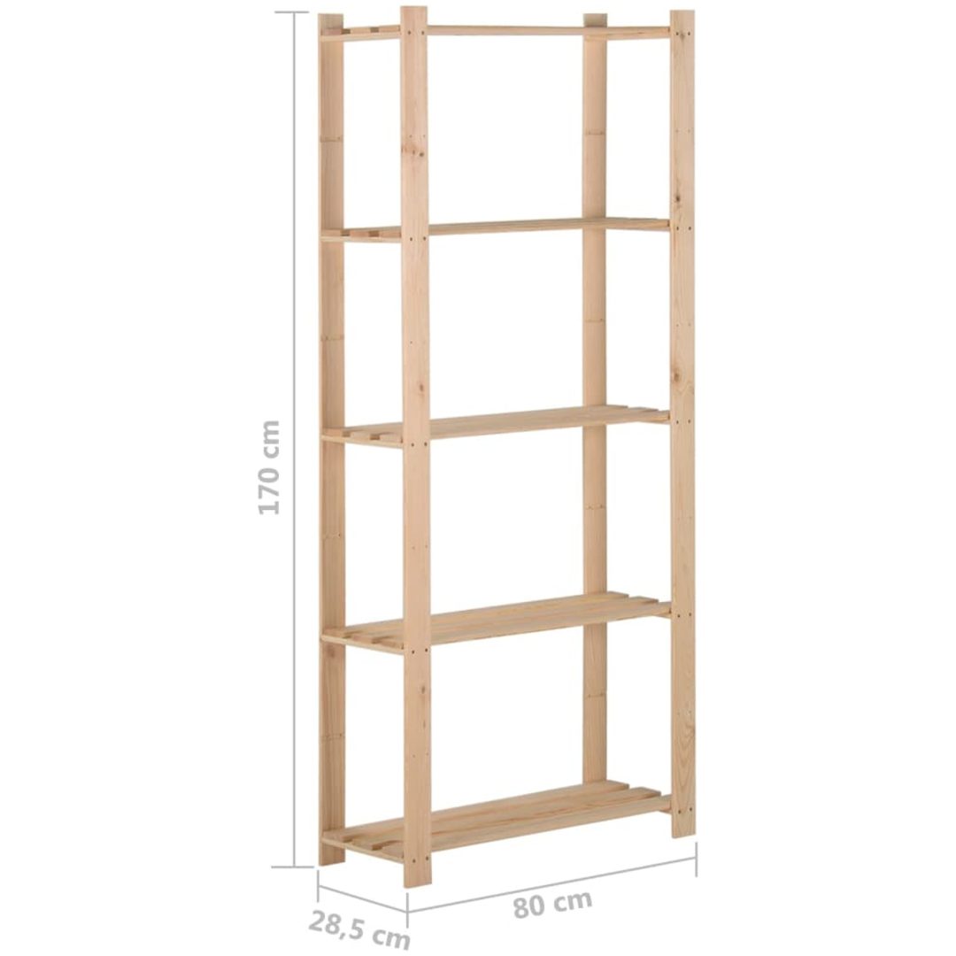Lagerhylla 5 hyllplan massiv furu vidaXL 80 x 28.5 x 170 cm – bild 6