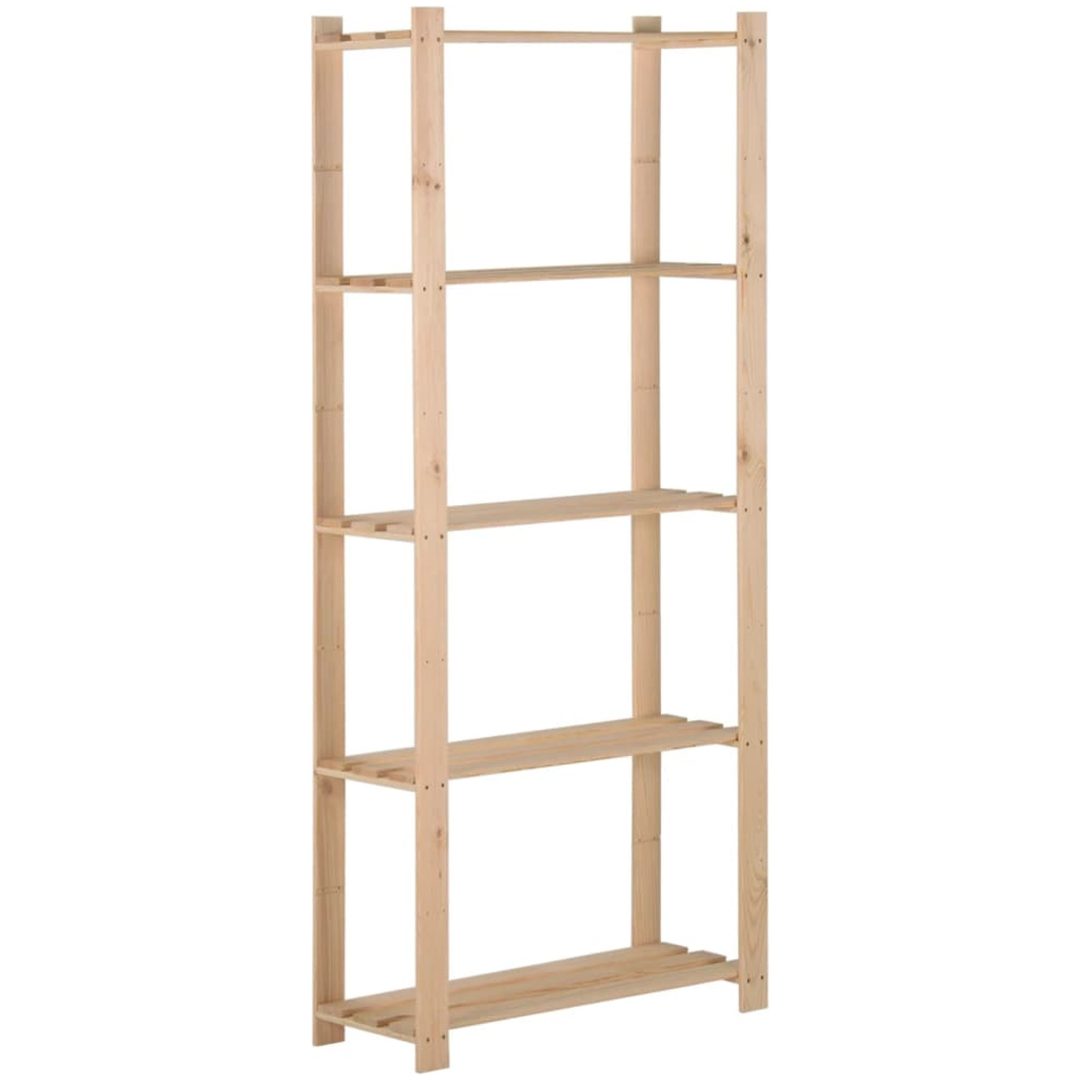 Lagerhylla 5 hyllplan massiv furu vidaXL 80 x 28.5 x 170 cm