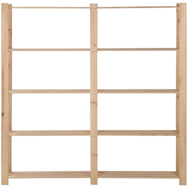 Lagerhylla 5 hyllplan massivt granträ vidaXL 170 x 28.5 x 170 cm – bild 2