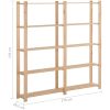 Lagerhylla 5 hyllplan massivt granträ vidaXL 170 x 28.5 x 170 cm – miniatyr 6