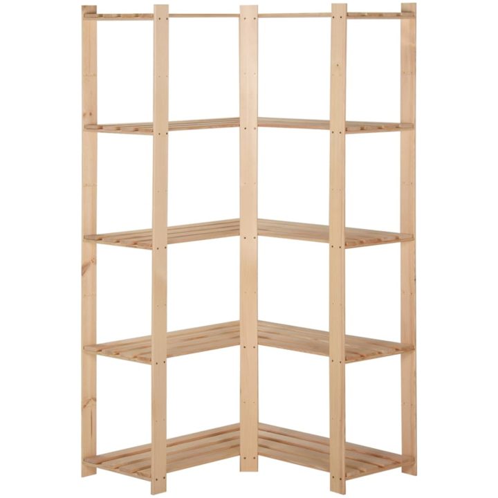 Lagerhylla hörn 5 hyllplan 82,5x82,5x170 cm massiv furu vidaXL – bild 2