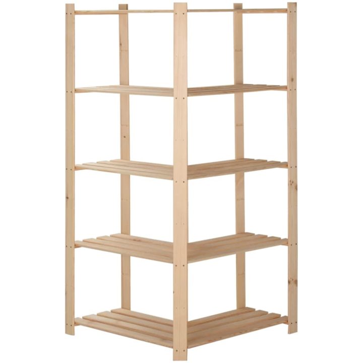Lagerhylla hörn 5 hyllplan 82,5x82,5x170 cm massiv furu vidaXL – bild 4