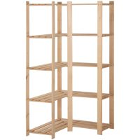 Lagerhylla hörn 5 hyllplan 82,5x82,5x170 cm massiv furu vidaXL