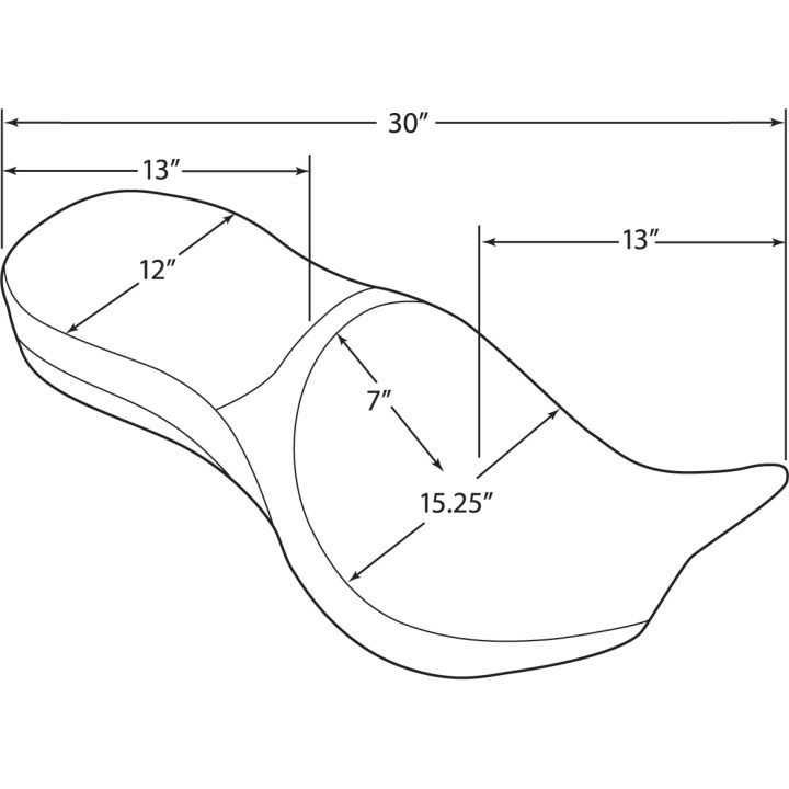 Lågprofil Lädersadel Ez Glide Ii™ Svart DRAG SPECIALTIES SEAT LOPRODBR VEGAS PLW – bild 3