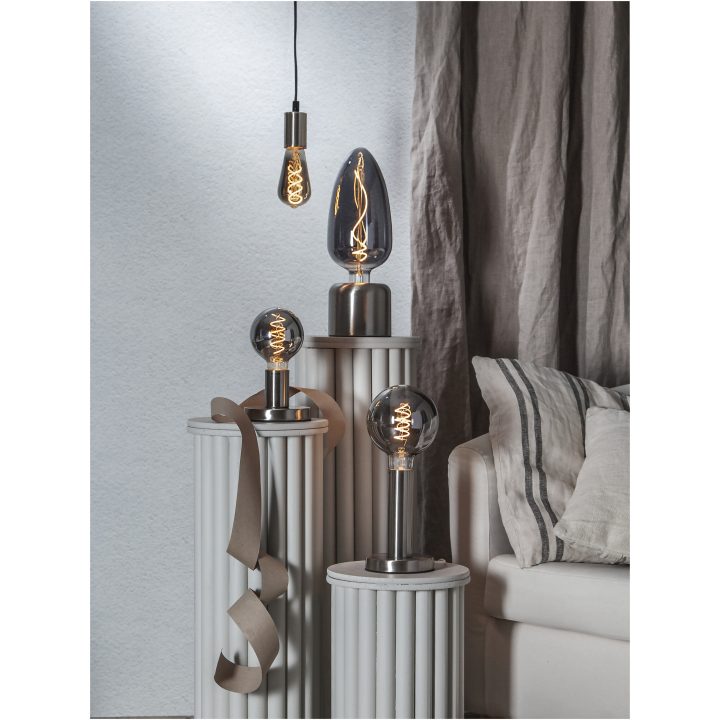 Lampfot E27 Glans Borstat stål Star Trading – bild 8
