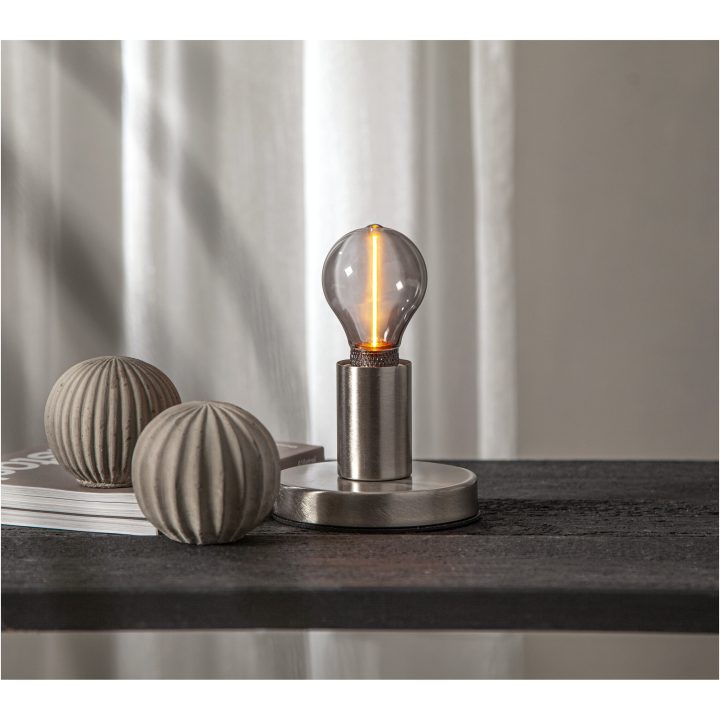 Lampfot E27 Glans Borstat stål Star Trading – bild 8