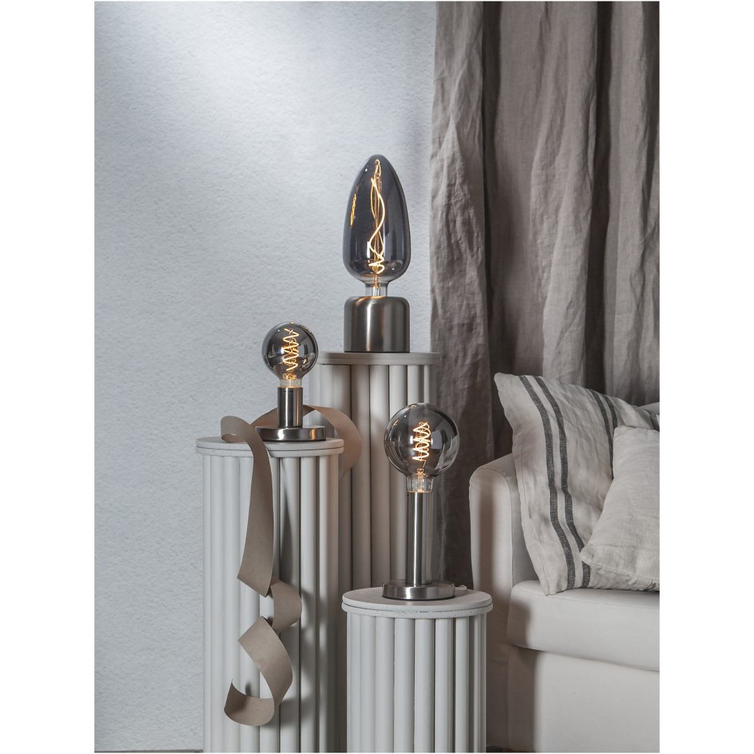 Lampfot E27 Glans Borstat stål Star Trading – bild 6