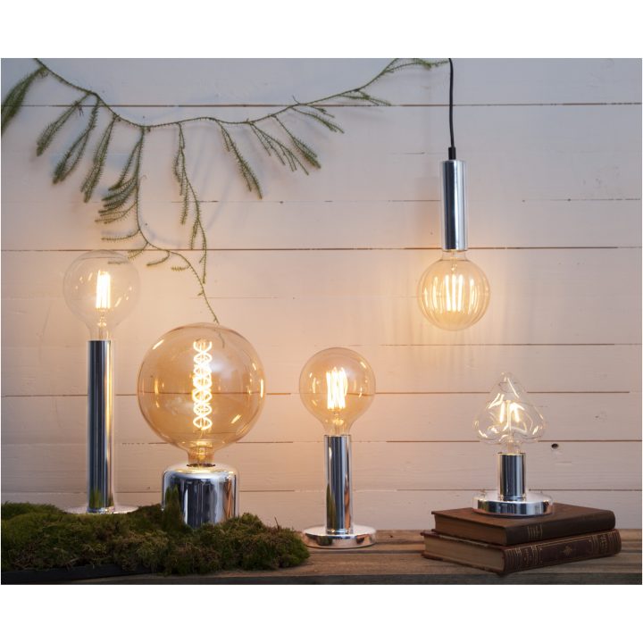 Lampfot E27 Glans Krom Star Trading – bild 6