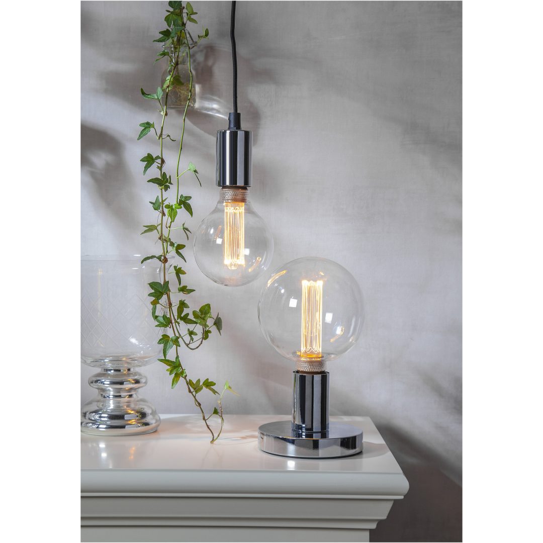 Lampfot E27 Glans Krom Star Trading – bild 3