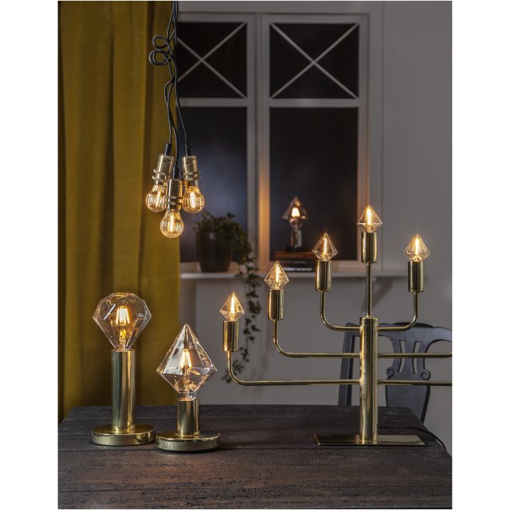 Lampfot E27 Glans Mässing Star Trading – bild 14